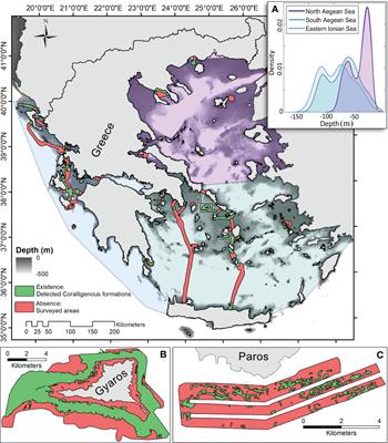 Improved predictive modelling of coralligenous formations in the Greek Seas incorporating large-scale, presence–absence, hydroacoustic data and oceanographic variables